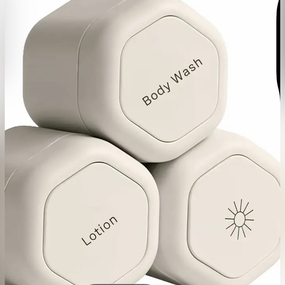 Beige Magnetic Travel Toiletry Set New